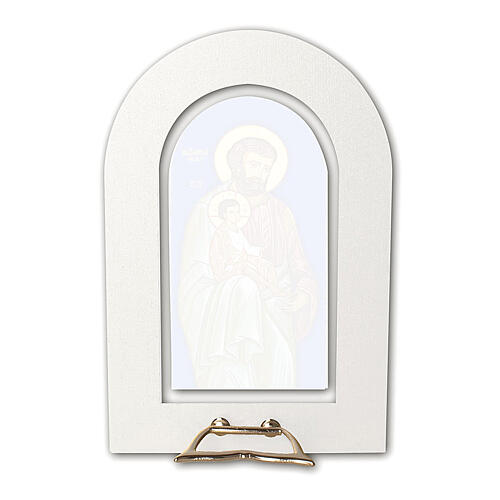 Vitrail tridimensionnel à poser Saint Joseph plexiglass 12x8 cm 2