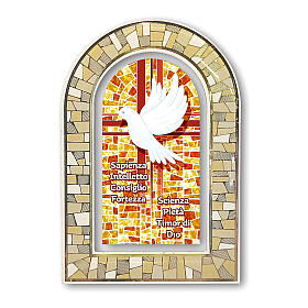 Tridimensional stained glass window, standing plexiglass printing for Confirmation, 12x8 cm