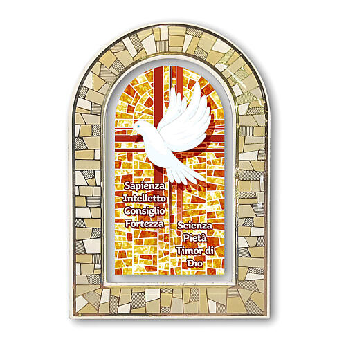 Tridimensional stained glass window, standing plexiglass printing for Confirmation, 12x8 cm 1