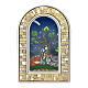 Nativity Holy Family picture stained glass frame three-dimensional plexiglass 12x8 cm s1