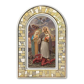 Tridimensional stained glass window, standing plexiglass printing, Holy Communion, 12x8 cm