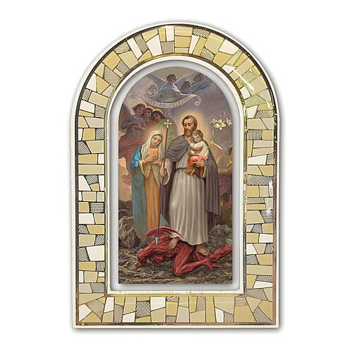 Tridimensional stained glass window, standing plexiglass printing, Holy Communion, 12x8 cm 1