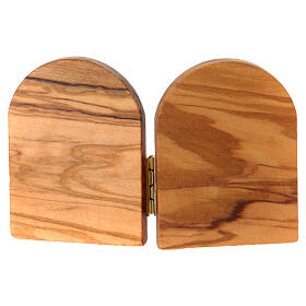 Diptychon aus Assisi-Holz – 6 x 10 cm – Heiliger Franziskus und Gottesmutter