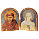 Diptychon aus Assisi-Holz – 6 x 10 cm – Heiliger Franziskus und Gottesmutter s1