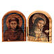 St Francis Mary diptych in Assisi wood 6x10 cm s1