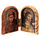 St Francis Mary diptych in Assisi wood 6x10 cm s2