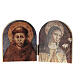 Díptico madeira de Assis 11x7 cm São Francisco e Virgem Maria s1