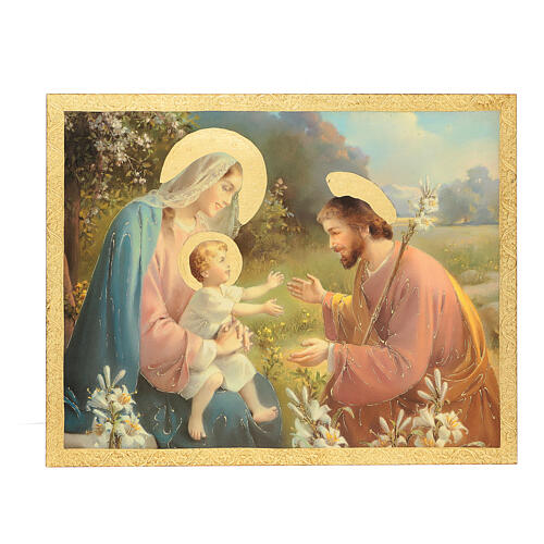 Holy Family printed wood picture 35x45 Simeone 1