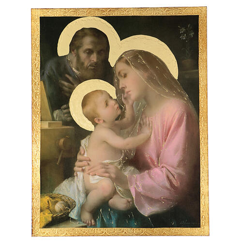 Tableau Sainte Famille Simeone impression sur bois 45x30 cm 1