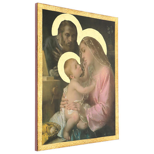 Quadretto Sacra Famiglia stampa su legno 45x30 Simeone 2