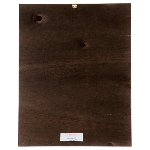 Wandbild Heiligstes Herz Jesu – nach A. Simeone – auf Holztafel mit goldfarbener Zierleiste – 45x30 cm 3