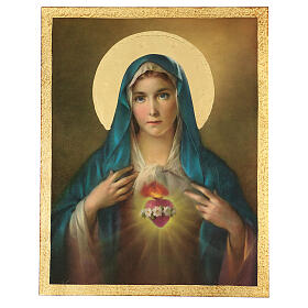 Immaculate Heart of Mary picture on wood 45x30 Simeone