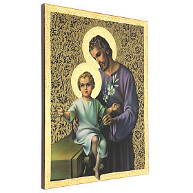 Quadro San Giuseppe con Bambino 45x30 legno di pioppo