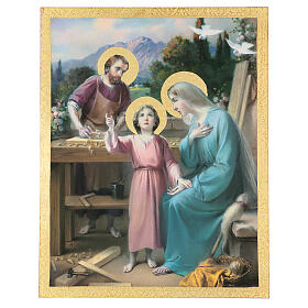 Holy Family print on wood 45x30 cm