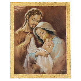 Holy Family by Parisi, printing on wood, 17x12.5 in