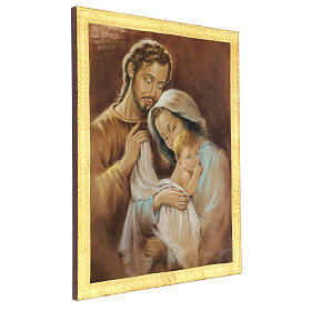 Holy Family framed picture on wood Parisi 45x30