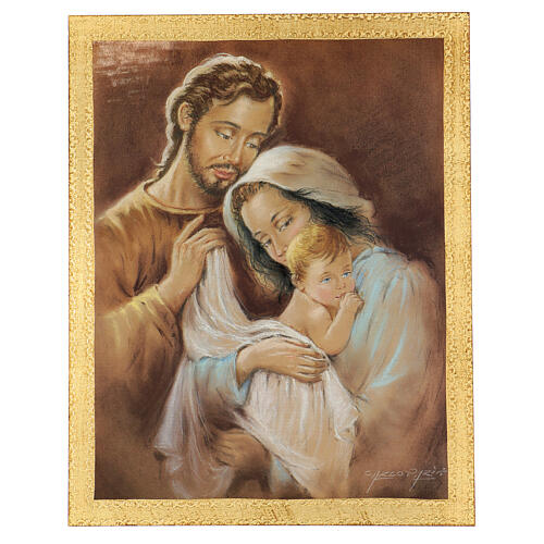 Holy Family framed picture on wood Parisi 45x30 1