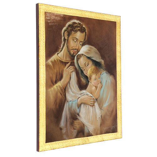 Holy Family framed picture on wood Parisi 45x30 2