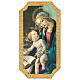 Painting printed on wood of the Madonna of the Book by Botticelli 9x5 in s1