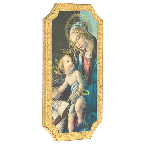 Obraz drukowany na drewnie Matka Boża, Botticelli, 25x10cm 2