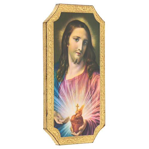 Wandbild Heiligstes Herz Jesu – nach Batoni – auf konturgeschnittenem Pappelholz – 25x10 cm 2