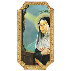 St Rita of Cascia framed art printed on poplar wood 25x10 cm