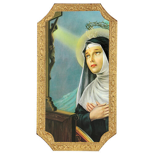 St Rita of Cascia framed art printed on poplar wood 25x10 cm 1