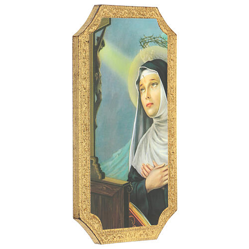 St Rita of Cascia framed art printed on poplar wood 25x10 cm 2