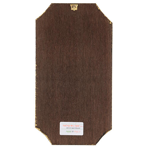 Wandbild Madonna von Lourdes mit Bernadette – auf konturgeschnittenem Pappelholz – 25x10 cm 3