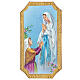 Painting printed on wood of Our Lady of Lourdes with Bernadette 9x5 in s1