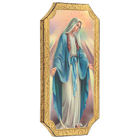 Miraculous Mary wooden printed picture 25x10 cm