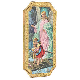 Quadro Anjo da Guarda impressão em madeira 25x10 cm