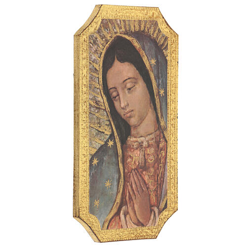 Wandbild Unsere Liebe Frau von Guadalupe – auf konturgeschnittenem Pappelholz – 25x10 cm 2
