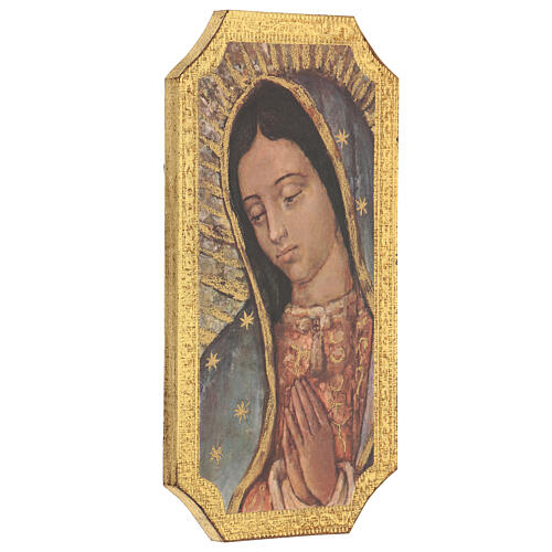 Our Lady of Guadalupe print in poplar wood 25x10 cm 2