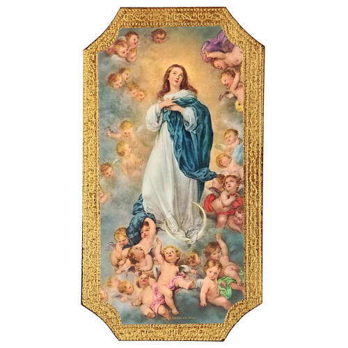 Quadro Immacolata Concezione legno pioppo 25x20 1