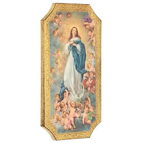 Quadro Imaculada Conceição impressão em madeira 25x10 cm