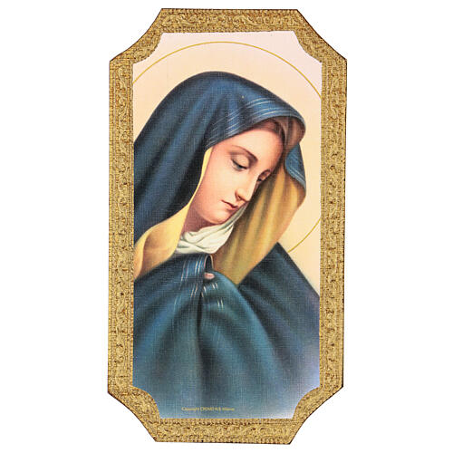 Printing on poplar wood, Our Lady of Sorrows by Dolci, 9x5 in 1