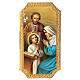 Holy Family printed frame in poplar wood 25x10 cm s1