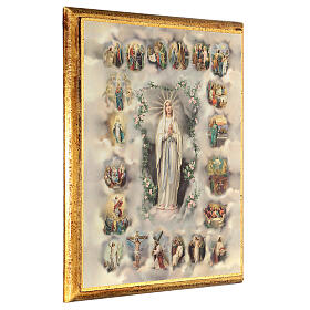 The Mysteries of the Rosary print on wood 30x25 cm