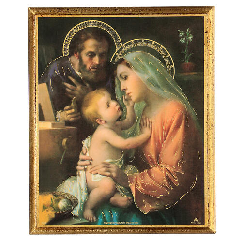 Quadro Sagrada Família Simeone impressão em madeira 30x25 cm 1
