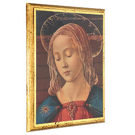 Tableau Vierge à l'Enfant Ghirlandaio impression sur bois 30x25 cm