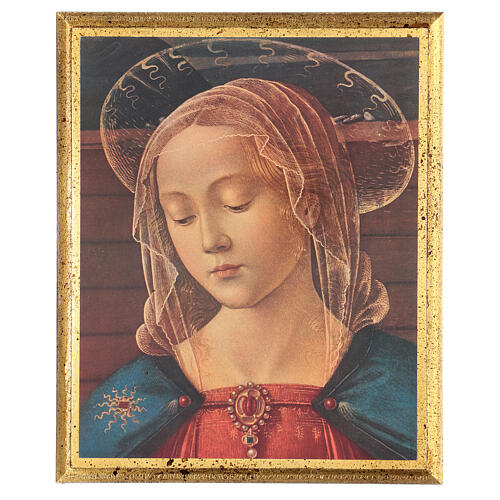 Tableau Vierge à l'Enfant Ghirlandaio impression sur bois 30x25 cm 1