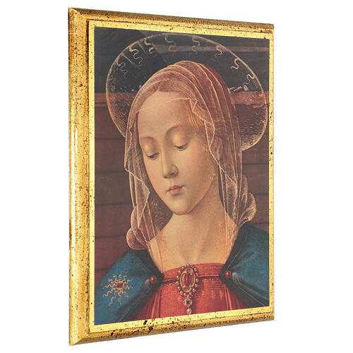 Tableau Vierge à l'Enfant Ghirlandaio impression sur bois 30x25 cm 2