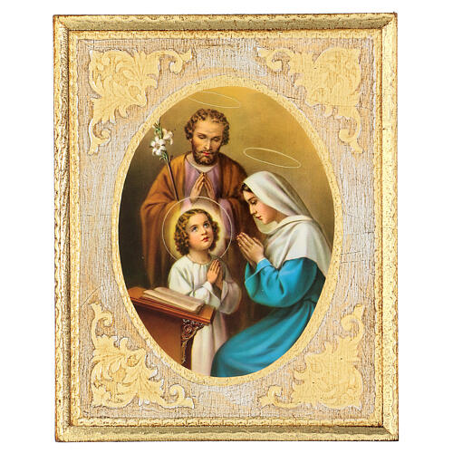Holy Family, printing on wood, gold leaf, 11x9 in 1