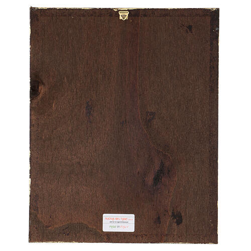 Quadro legno Sacra Famiglia foglia oro 30x25 3