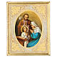 Quadro legno Sacra Famiglia foglia oro 30x25 s1