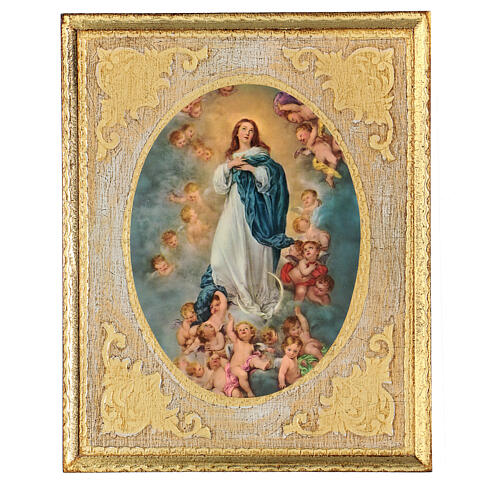 Immaculate Conception, printing on wood, gold leaf, 11x9 in 1