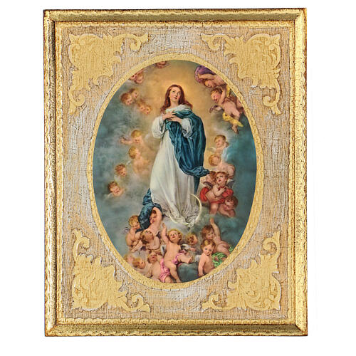 Quadro Immacolata Concezione legno di pioppo 30x25 1