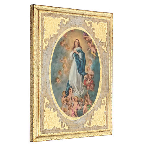 Quadro Immacolata Concezione legno di pioppo 30x25 2