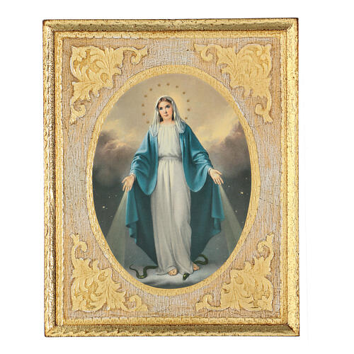 Bild auf Holzgrund „Maria von der wundertätigen Medaille“ 30x25 cm 1